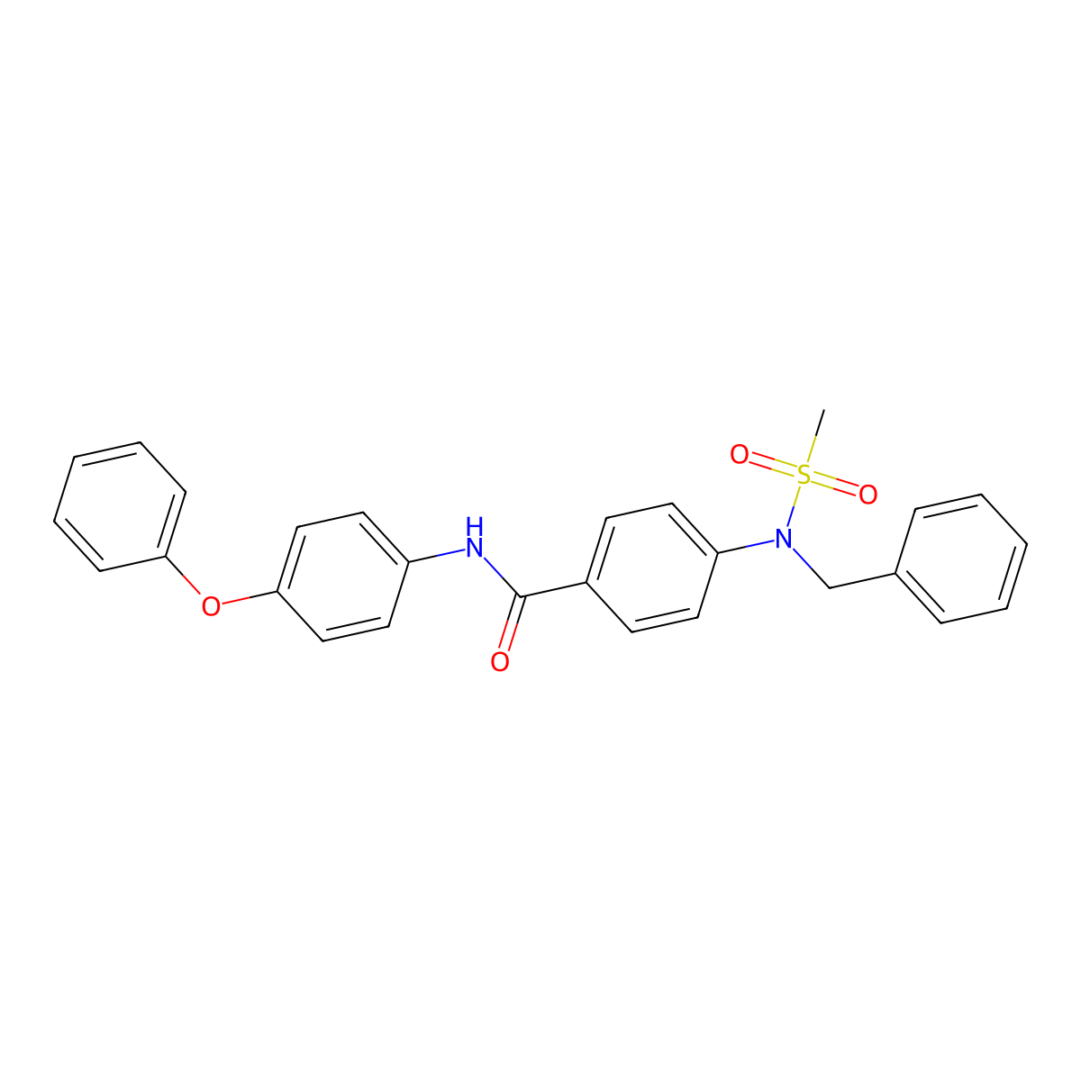 4-[benzyl(methylsulfonyl)amino]-N-(4-phenoxyphenyl)benzamide molecular structure, CAS 357321-27-8