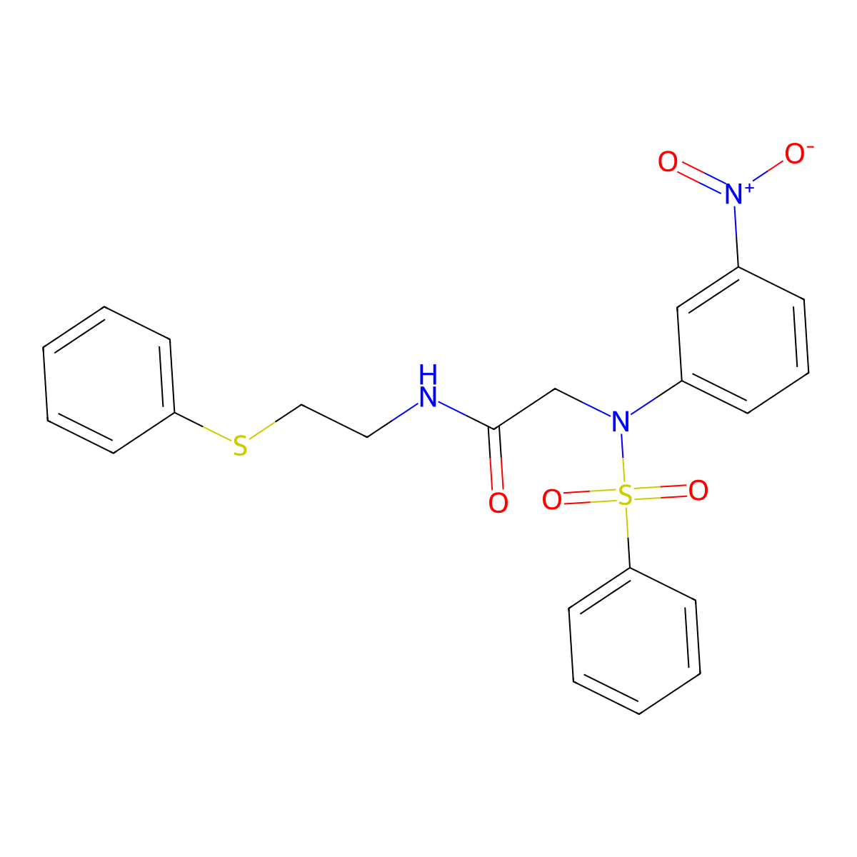 2-[N-(benzenesulfonyl)-3-nitroanilino]-N-(2-phenylsulfanylethyl)acetamide molecular structure, CAS 357322-75-9