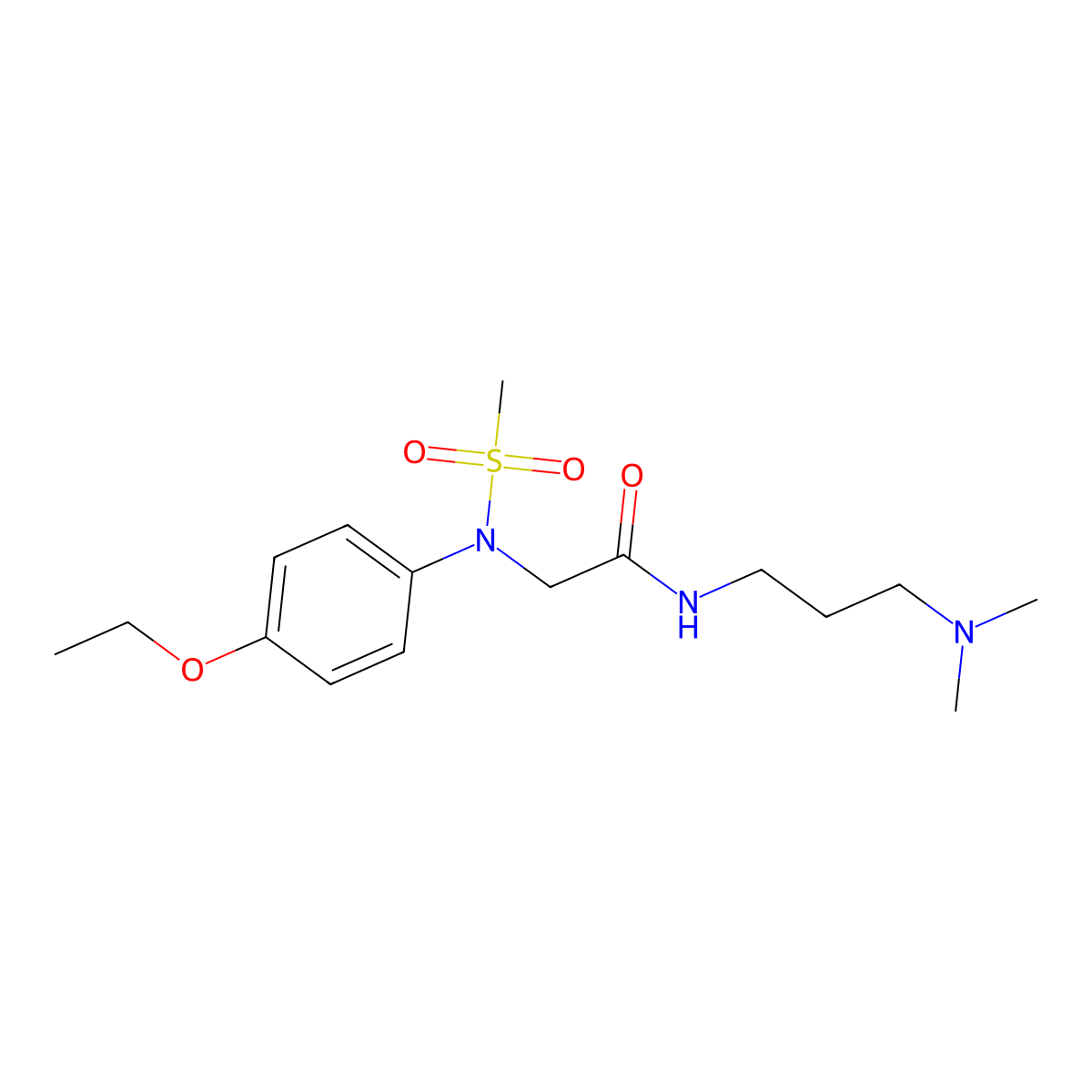 N-[3-(dimethylamino)propyl]-2-(4-ethoxy-N-methylsulfonylanilino)acetamide molecular structure, CAS 357322-89-5