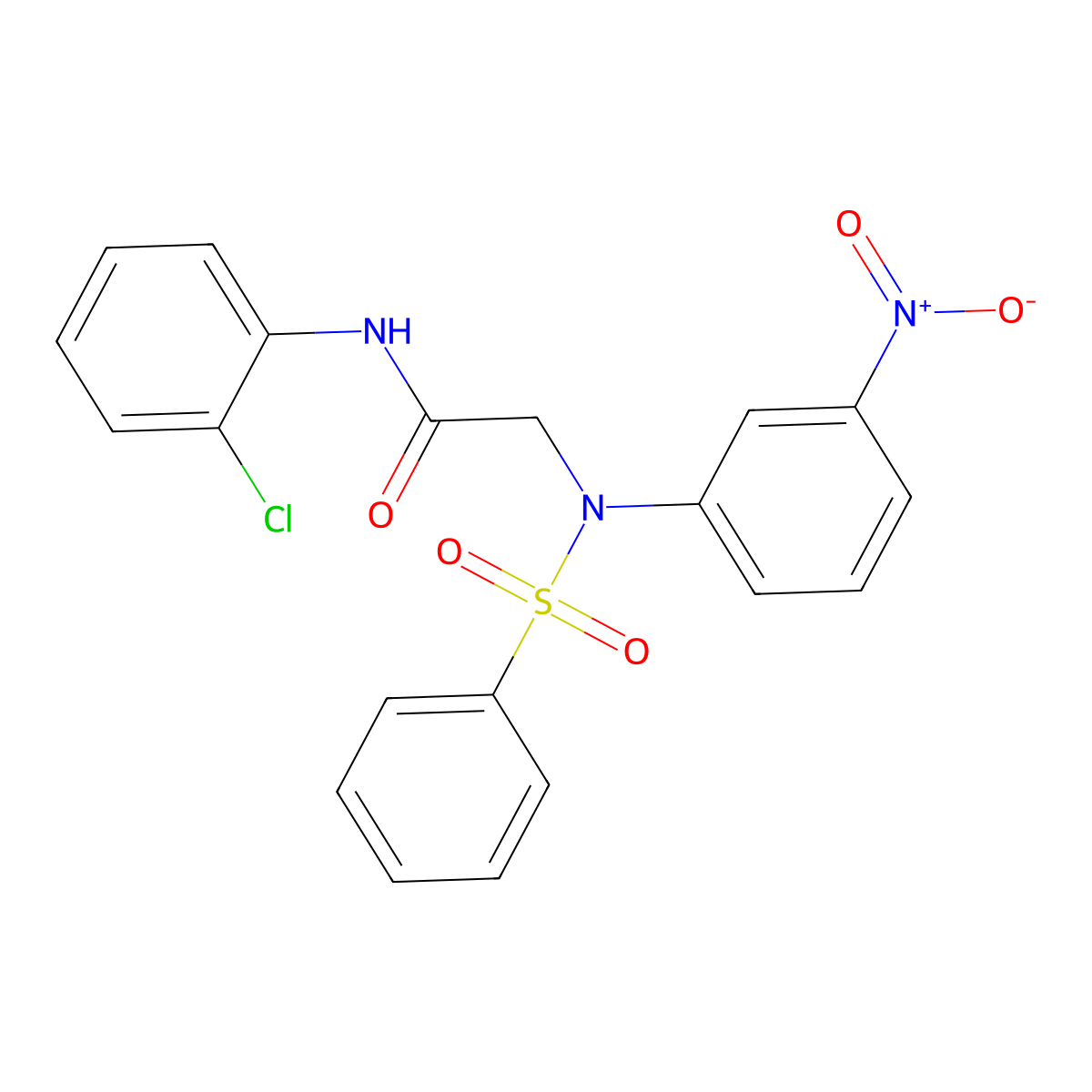 2-[N-(benzenesulfonyl)-3-nitroanilino]-N-(2-chlorophenyl)acetamide molecular structure, CAS 357323-00-3