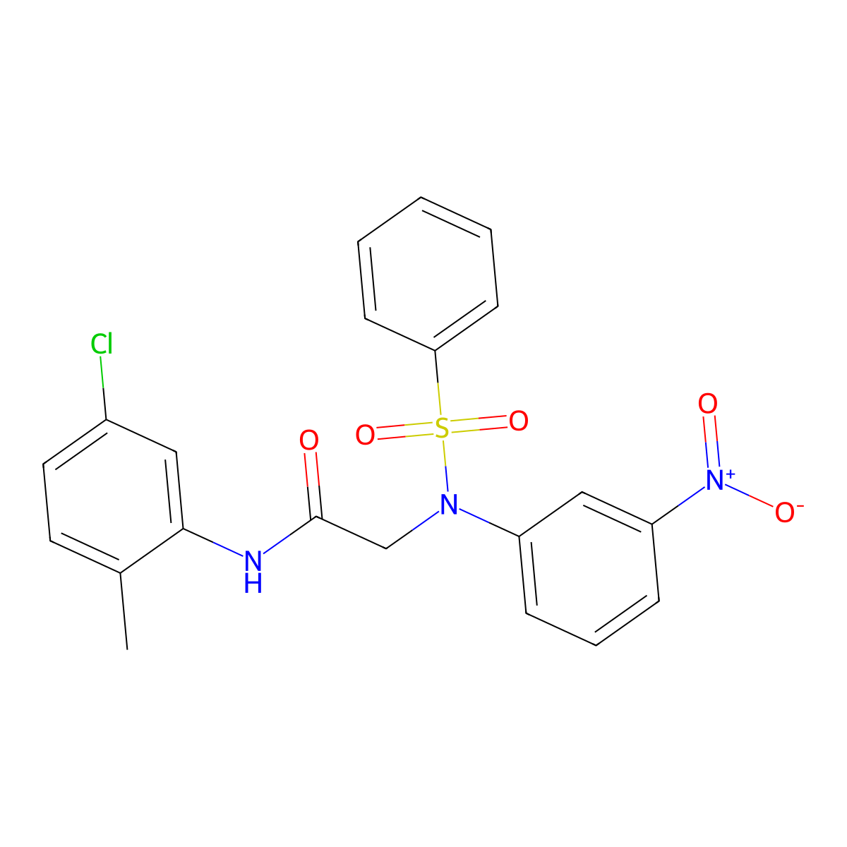 2-[N-(benzenesulfonyl)-3-nitroanilino]-N-(5-chloro-2-methylphenyl)acetamide molecular structure, CAS 357323-03-6
