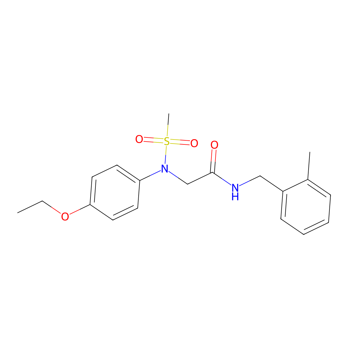 2-(4-ethoxy-N-methylsulfonylanilino)-N-[(2-methylphenyl)methyl]acetamide molecular structure, CAS 357323-04-7