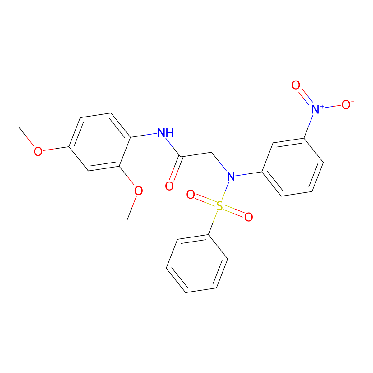 2-[N-(benzenesulfonyl)-3-nitroanilino]-N-(2,4-dimethoxyphenyl)acetamide molecular structure, CAS 357323-21-8