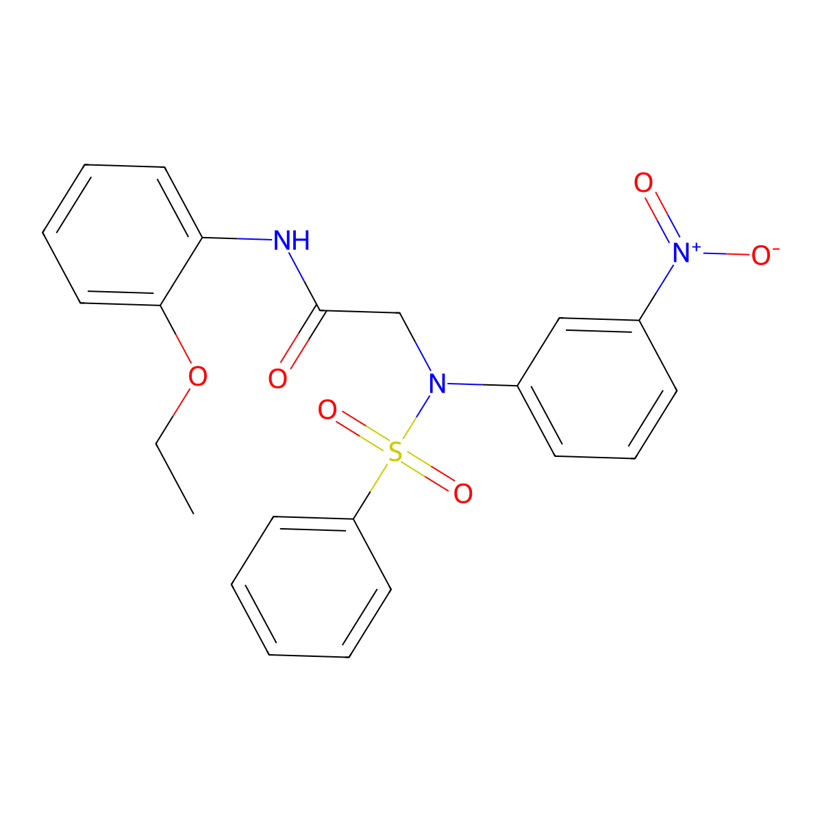 2-[N-(benzenesulfonyl)-3-nitroanilino]-N-(2-ethoxyphenyl)acetamide molecular structure, CAS 357323-29-6