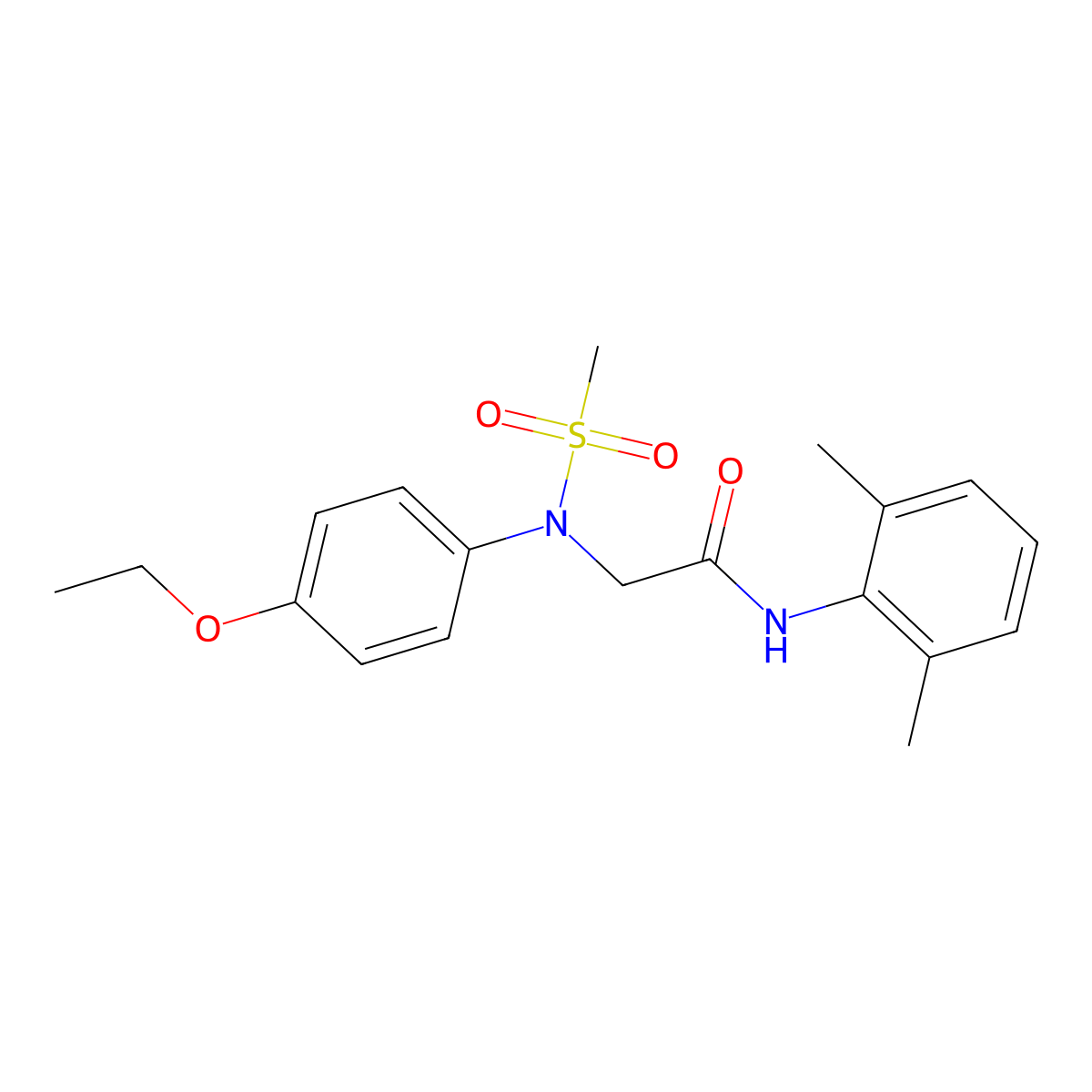 N-(2,6-dimethylphenyl)-2-(4-ethoxy-N-methylsulfonylanilino)acetamide molecular structure, CAS 357323-41-2