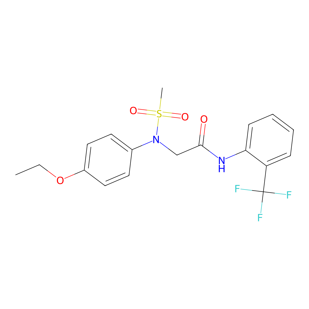 2-(4-ethoxy-N-methylsulfonylanilino)-N-[2-(trifluoromethyl)phenyl]acetamide molecular structure, CAS 357323-51-4