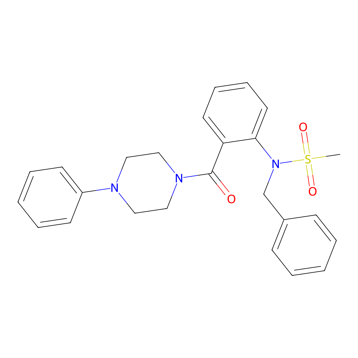 N-benzyl-N-[2-(4-phenylpiperazine-1-carbonyl)phenyl]methanesulfonamide molecular structure, CAS 357324-94-8