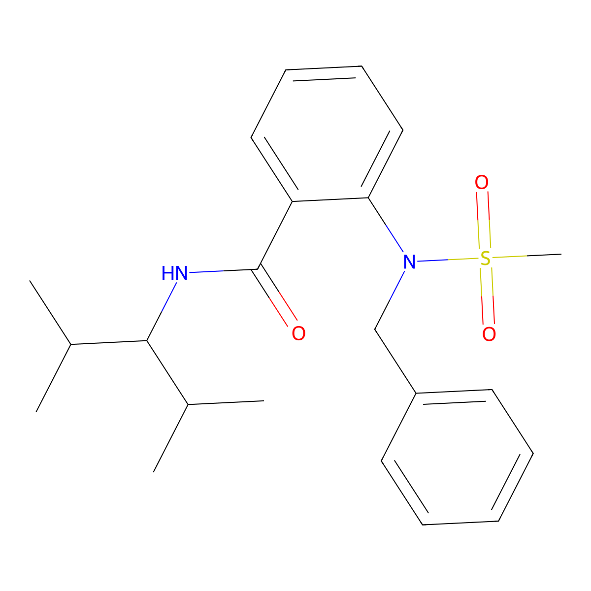 2-[benzyl(methylsulfonyl)amino]-N-(2,4-dimethylpentan-3-yl)benzamide molecular structure, CAS 357325-17-8