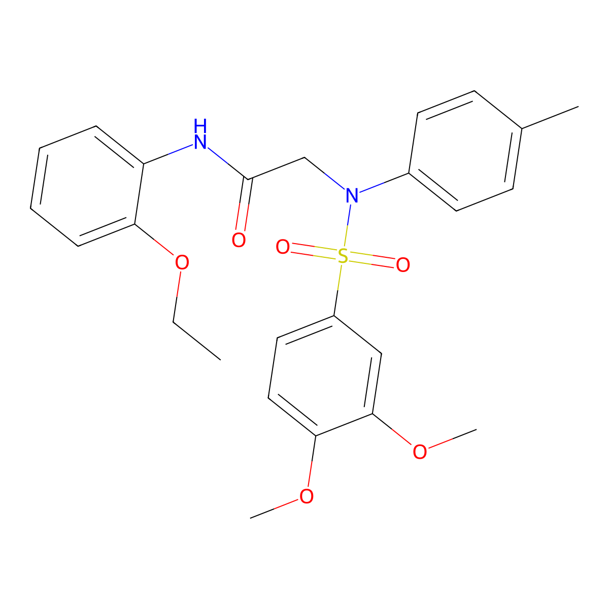 2-(N-(3,4-dimethoxyphenyl)sulfonyl-4-methylanilino)-N-(2-ethoxyphenyl)acetamide molecular structure, CAS 357325-53-2