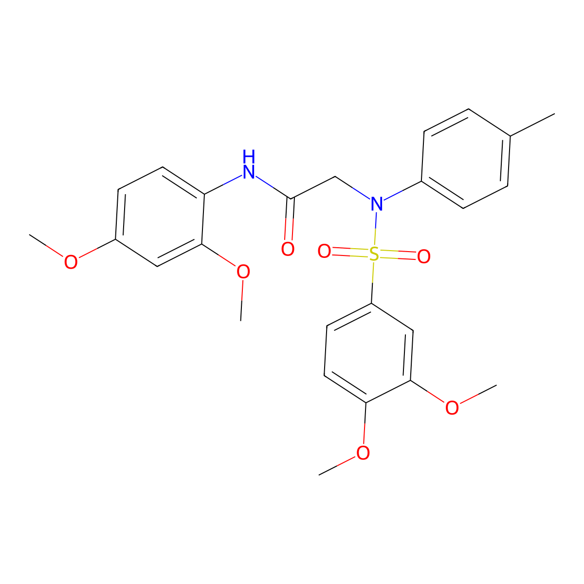 N-(2,4-dimethoxyphenyl)-2-(N-(3,4-dimethoxyphenyl)sulfonyl-4-methylanilino)acetamide molecular structure, CAS 357325-55-4