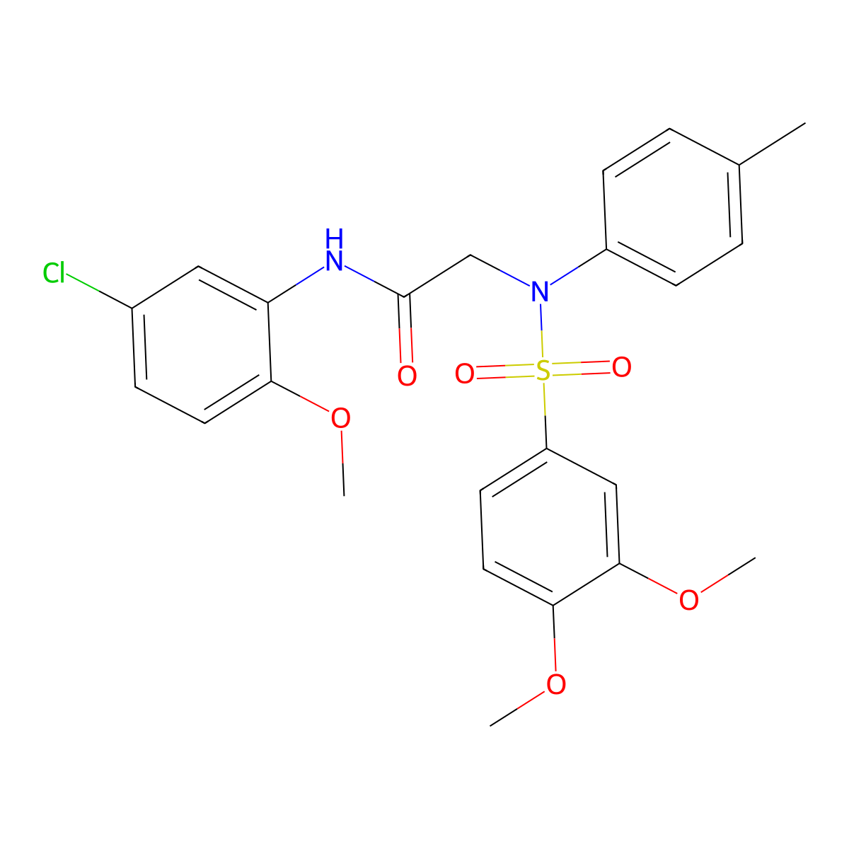 N-(5-chloro-2-methoxyphenyl)-2-(N-(3,4-dimethoxyphenyl)sulfonyl-4-methylanilino)acetamide molecular structure, CAS 357325-60-1