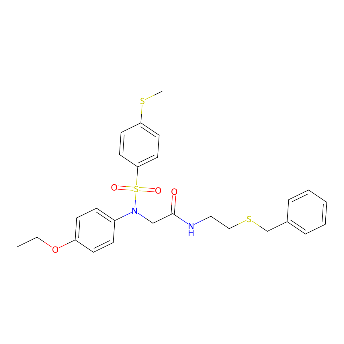 N-(2-benzylsulfanylethyl)-2-(4-ethoxy-N-(4-methylsulfanylphenyl)sulfonylanilino)acetamide molecular structure, CAS 357327-30-1