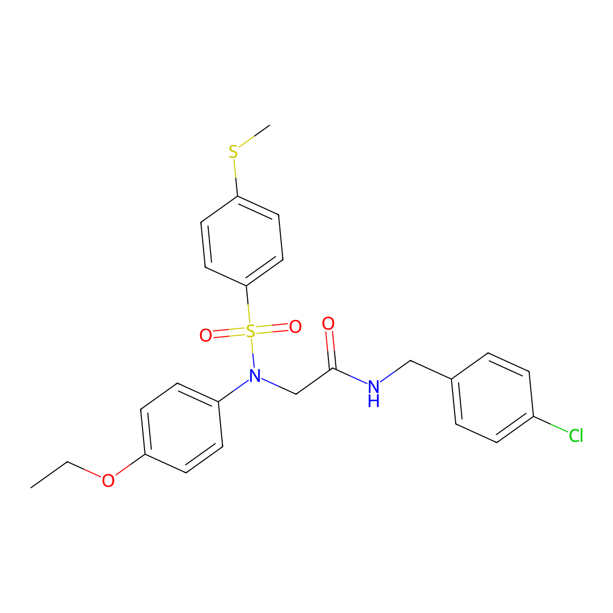N-[(4-chlorophenyl)methyl]-2-(4-ethoxy-N-(4-methylsulfanylphenyl)sulfonylanilino)acetamide molecular structure, CAS 357327-55-0