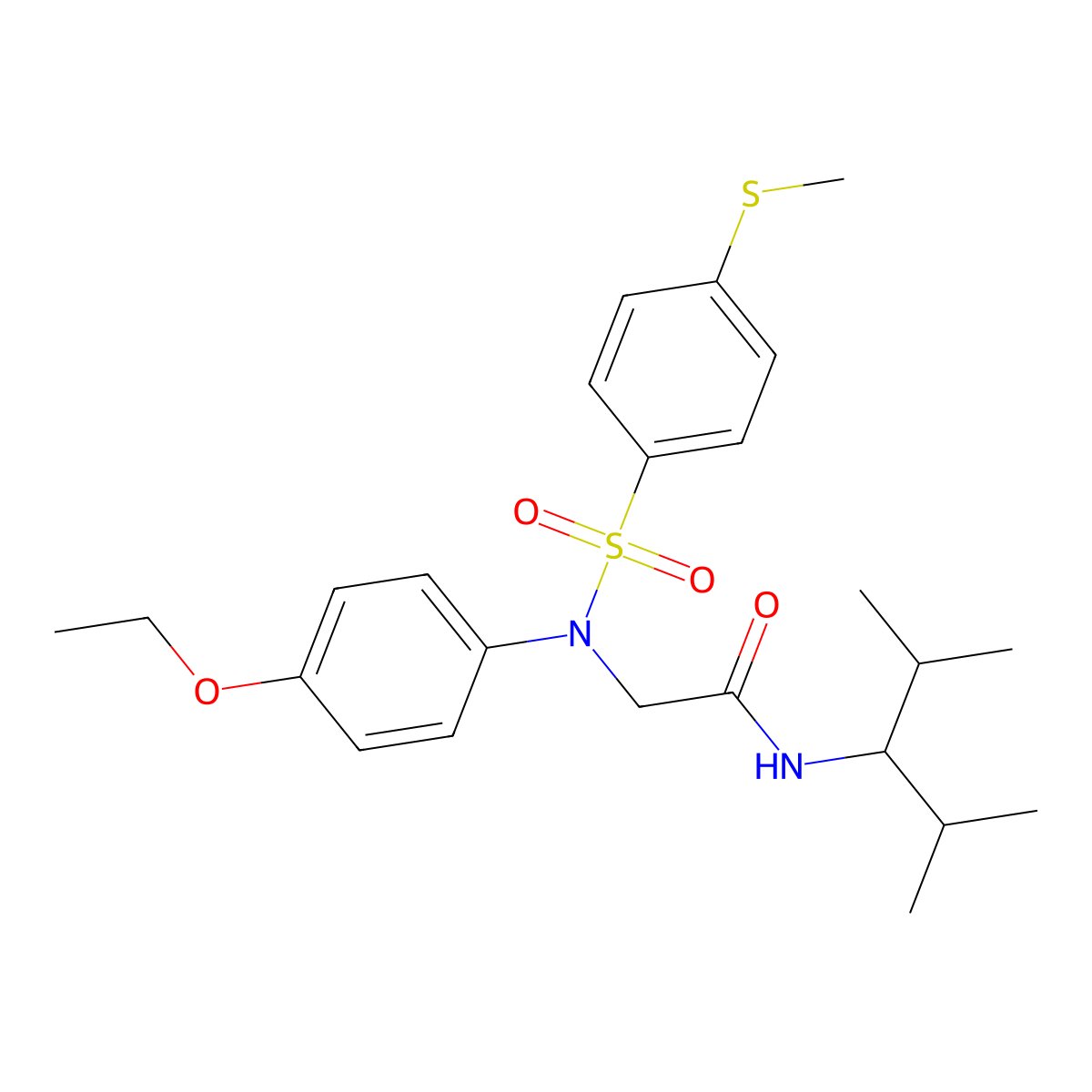 N-(2,4-dimethylpentan-3-yl)-2-(4-ethoxy-N-(4-methylsulfanylphenyl)sulfonylanilino)acetamide molecular structure, CAS 357327-82-3