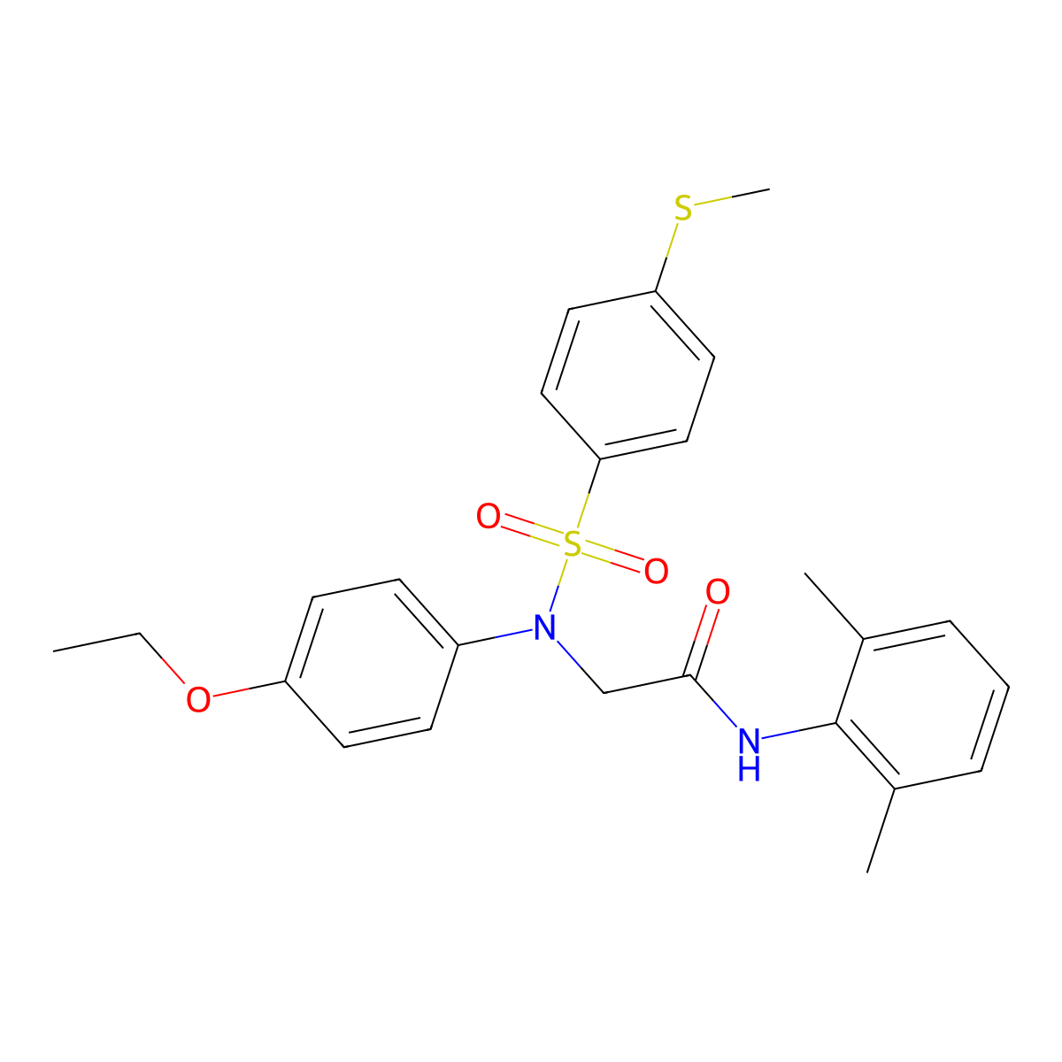 N-(2,6-dimethylphenyl)-2-(4-ethoxy-N-(4-methylsulfanylphenyl)sulfonylanilino)acetamide molecular structure, CAS 357328-03-1