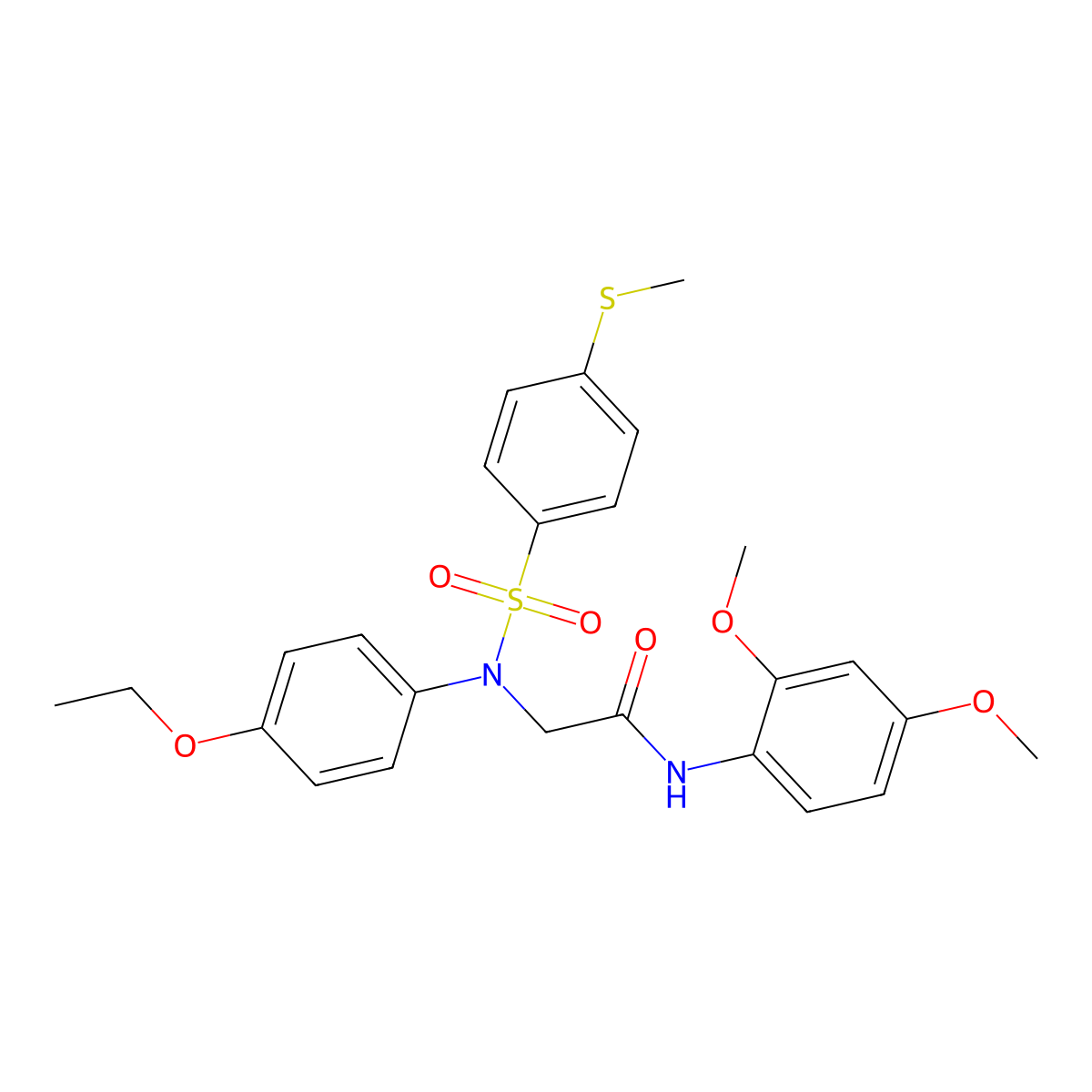 N-(2,4-dimethoxyphenyl)-2-(4-ethoxy-N-(4-methylsulfanylphenyl)sulfonylanilino)acetamide molecular structure, CAS 357328-17-7