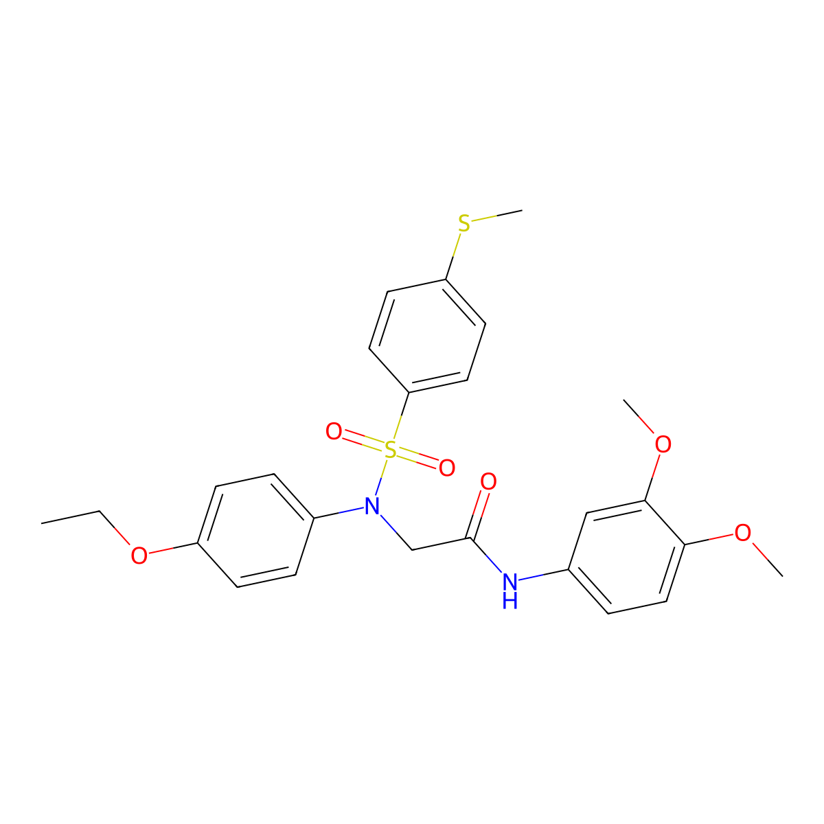 N-(3,4-dimethoxyphenyl)-2-(4-ethoxy-N-(4-methylsulfanylphenyl)sulfonylanilino)acetamide molecular structure, CAS 357328-19-9