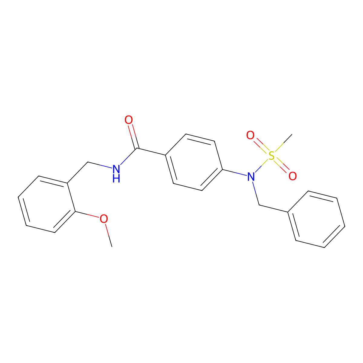 4-[benzyl(methylsulfonyl)amino]-N-(2-methoxybenzyl)benzamide molecular structure, CAS 357328-72-4