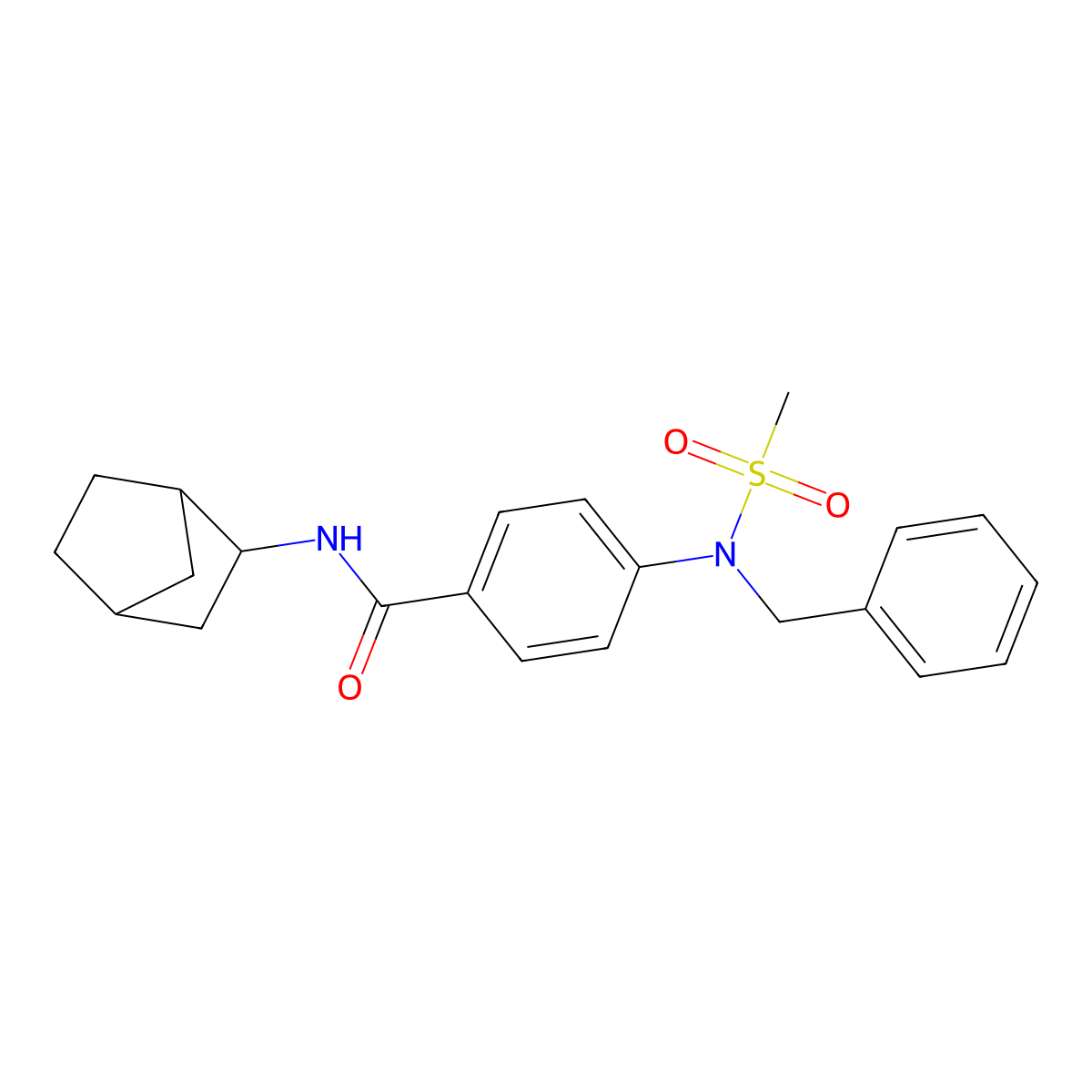 4-[benzyl(methylsulfonyl)amino]-N-(3-bicyclo[2.2.1]heptanyl)benzamide molecular structure, CAS 357328-80-4