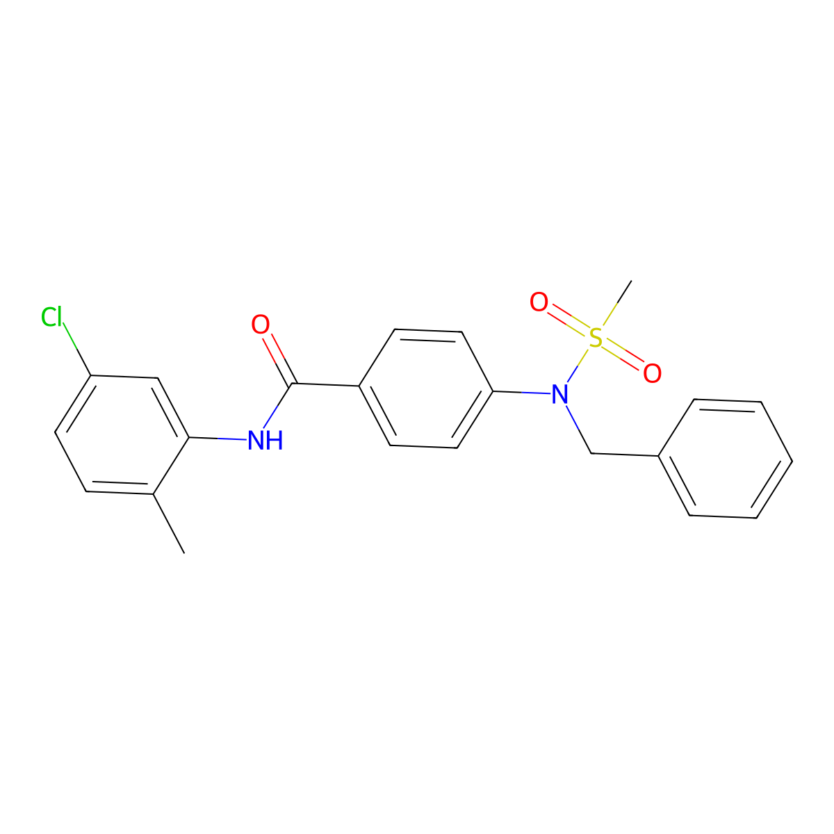N-(5-chloro-2-methylphenyl)-4-[(methylsulfonyl)(phenylmethyl)amino]benzamide molecular structure, CAS 357328-87-1