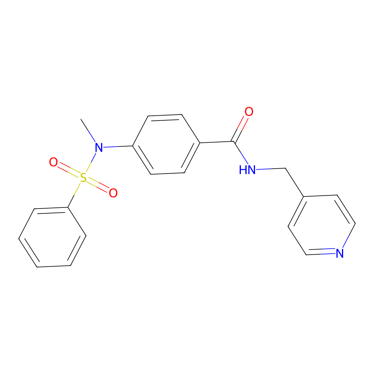 4-[methyl(phenylsulfonyl)amino]-N-(pyridin-4-ylmethyl)benzamide molecular structure, CAS 357329-63-6
