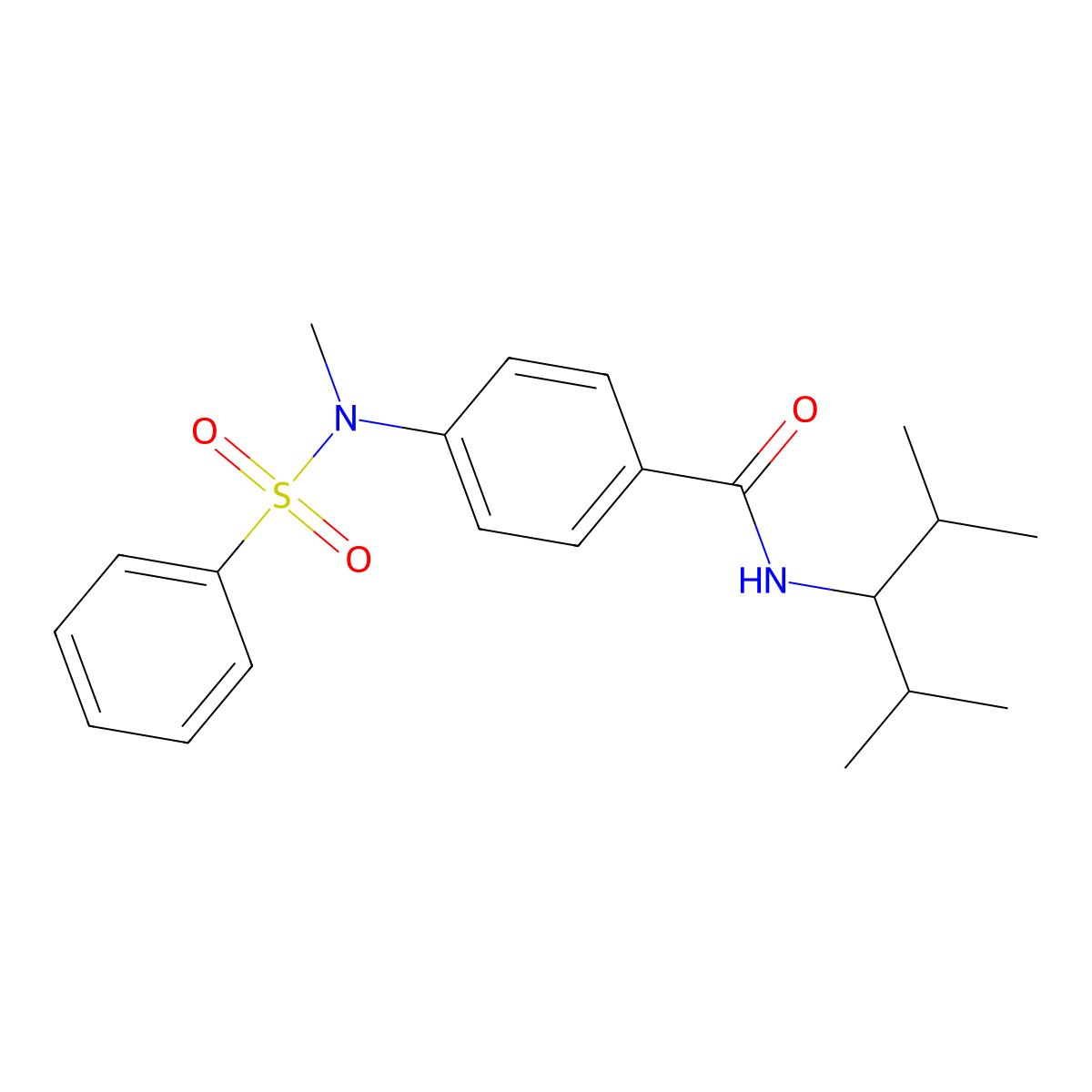 4-[benzenesulfonyl(methyl)amino]-N-(2,4-dimethylpentan-3-yl)benzamide molecular structure, CAS 357329-65-8