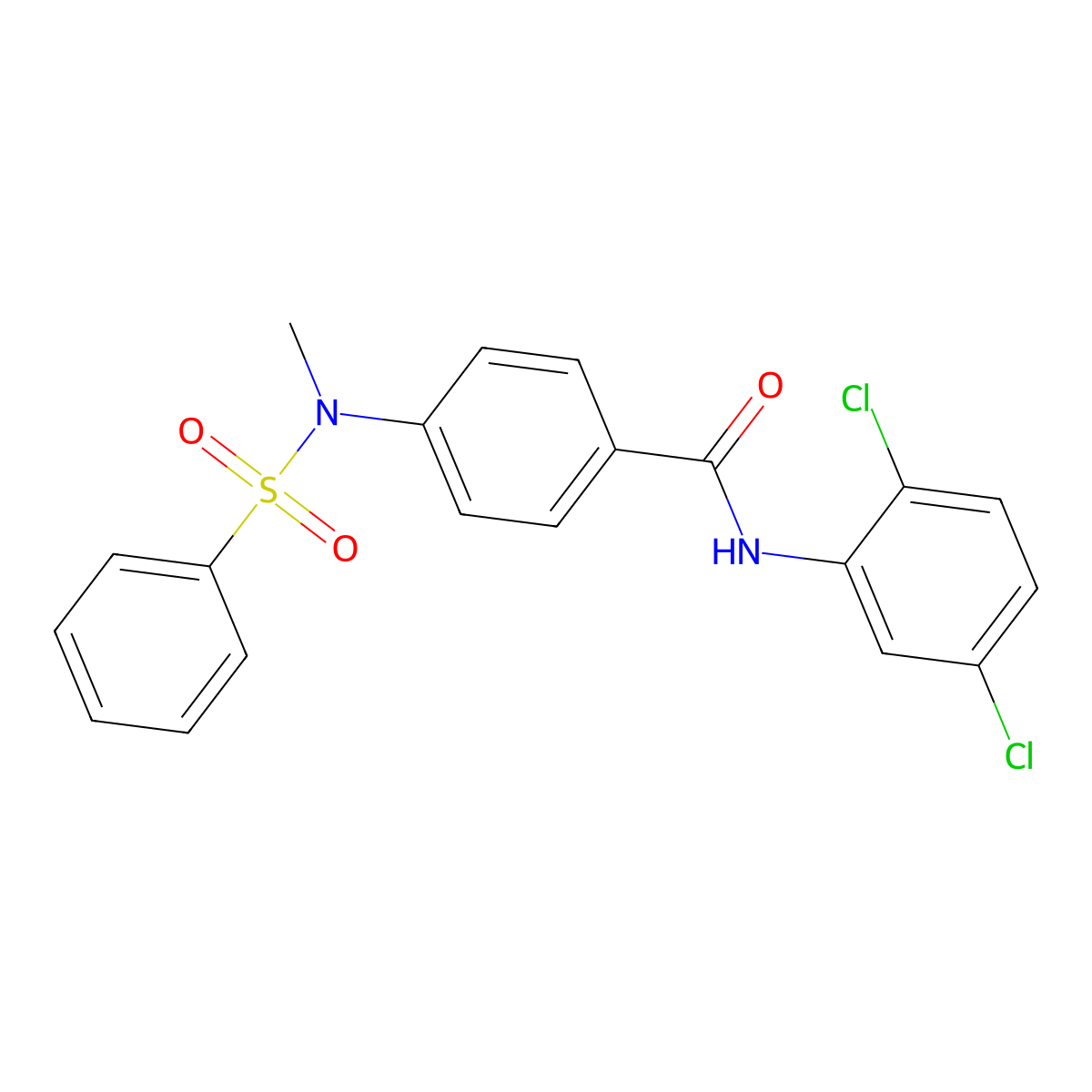 N-(2,5-dichlorophenyl)-4-[methyl(phenylsulfonyl)amino]benzamide molecular structure, CAS 357329-68-1