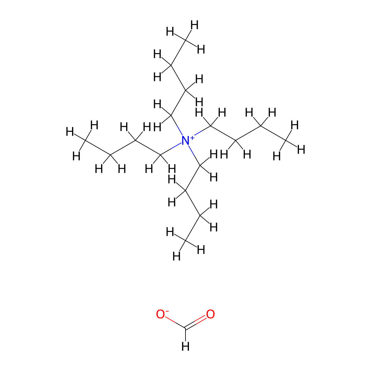 Tetrabutylammonium formate molecular structure, CAS 35733-58-5