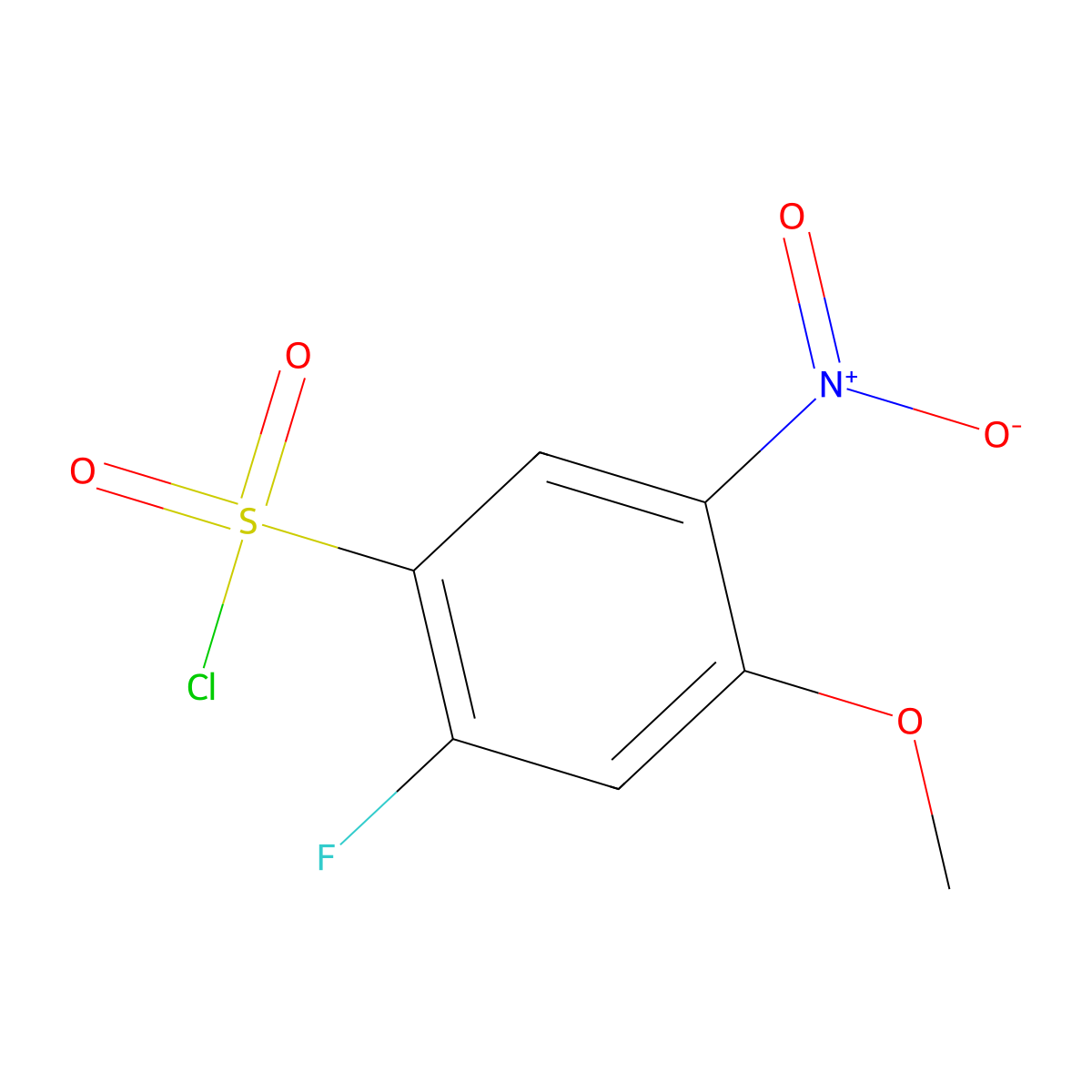 2-Fluoro-4-methoxy-5-nitrobenzene-1-sulfonyl chloride molecular structure, CAS 357332-64-0