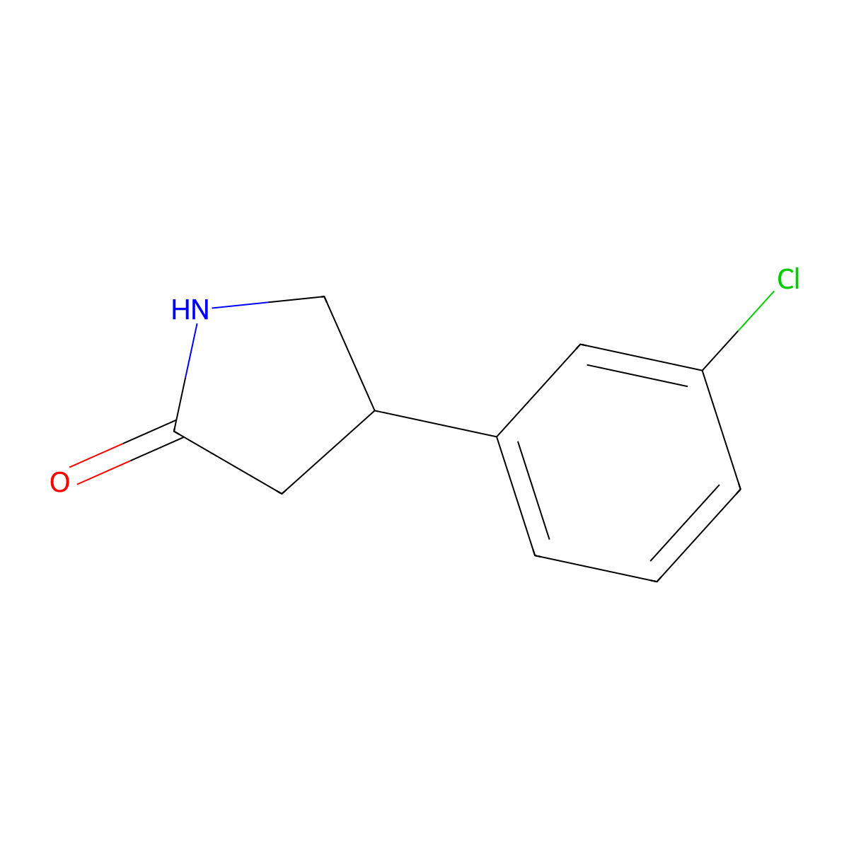4-(3-Chlorophenyl)pyrrolidin-2-one molecular structure, CAS 357338-16-0