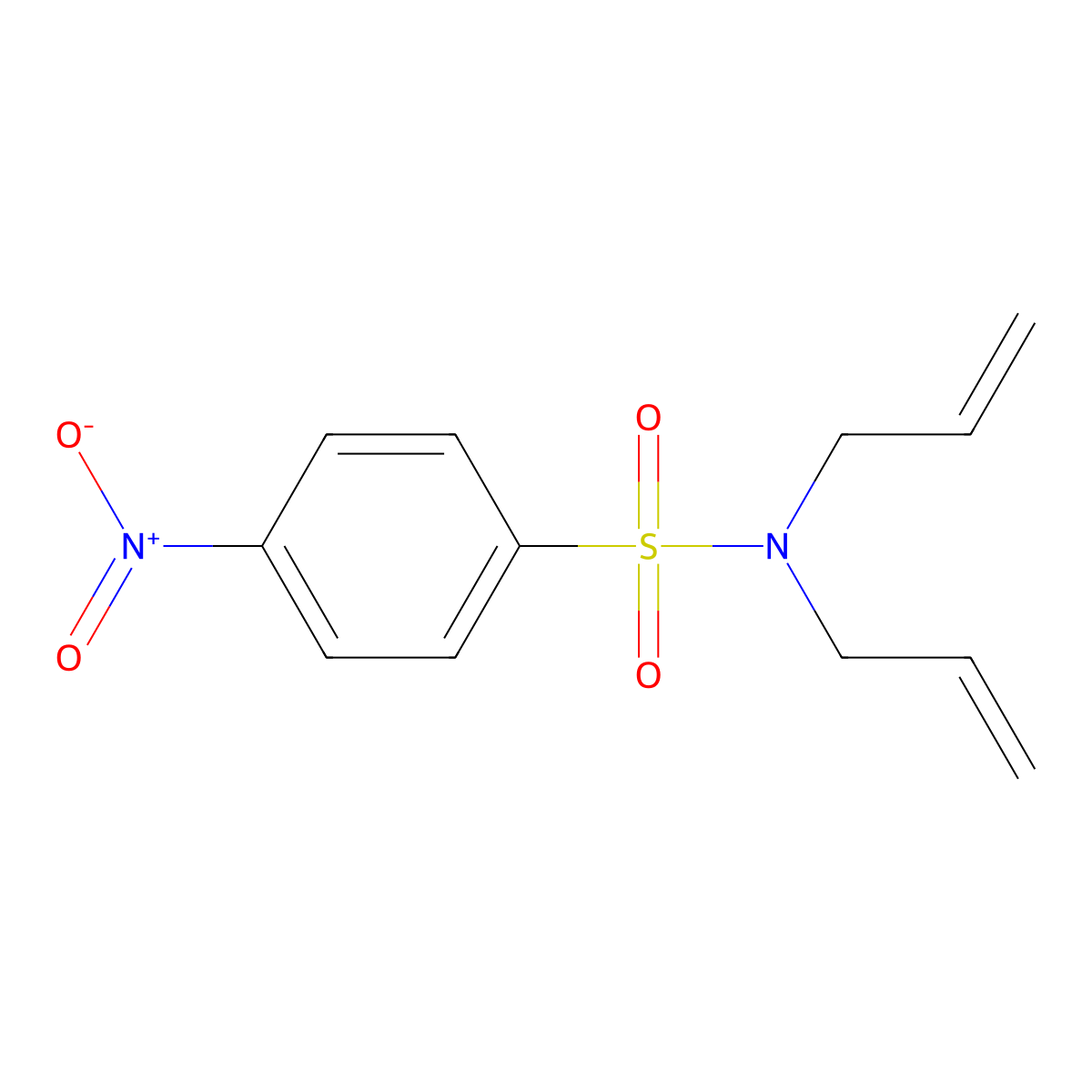 4-nitro-N,N-bis(prop-2-enyl)benzenesulfonamide molecular structure, CAS 35735-57-0
