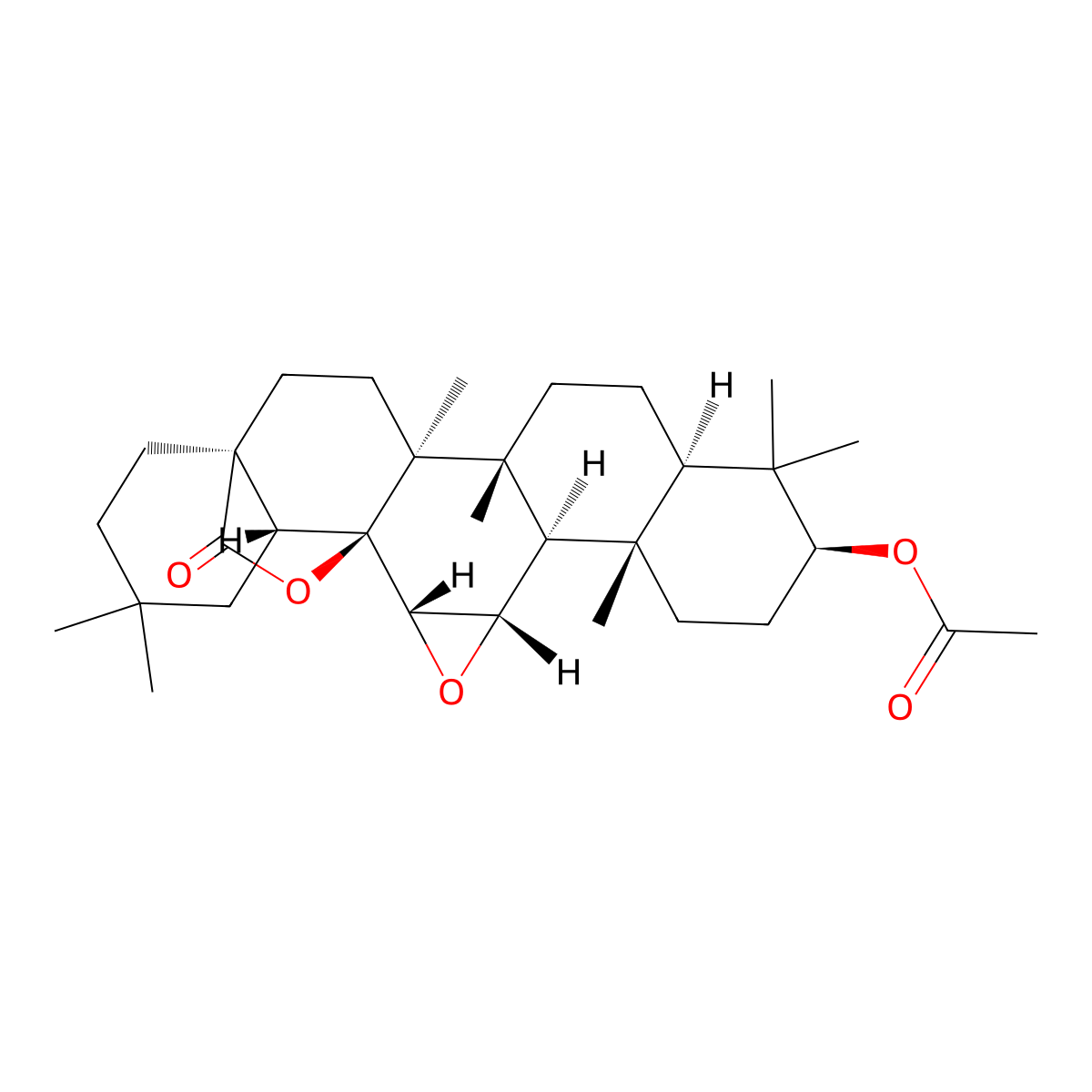 3beta-Acetoxy-11alpha,12alpha-epoxyoleanan-28,13beta-olide molecular structure, CAS 35738-25-1