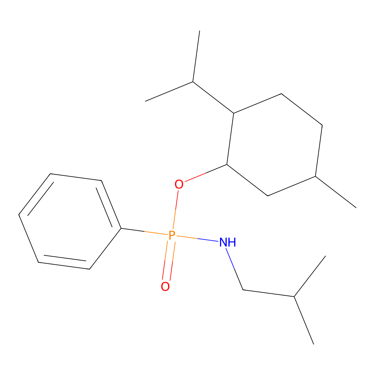 2-isopropyl-5-methylcyclohexyl N-isobutyl-P-phenylphosphonamidate molecular structure, CAS 357387-35-0
