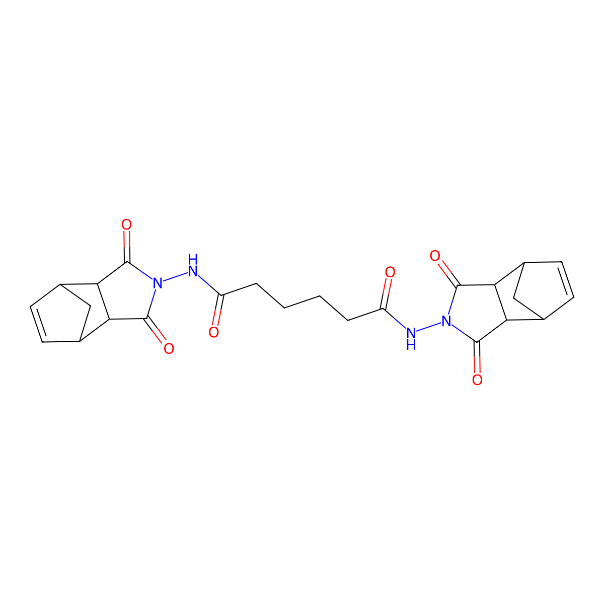 N,N'-bis({3,5-dioxo-4-azatricyclo[5.2.1.0^{2,6}]dec-8-en-4-yl})hexanediamide molecular structure, CAS 357387-74-7
