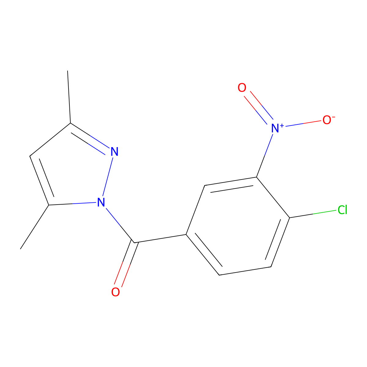 (4-chloro-3-nitrophenyl)(3,5-dimethyl-1H-pyrazol-1-yl)methanone molecular structure, CAS 357387-83-8