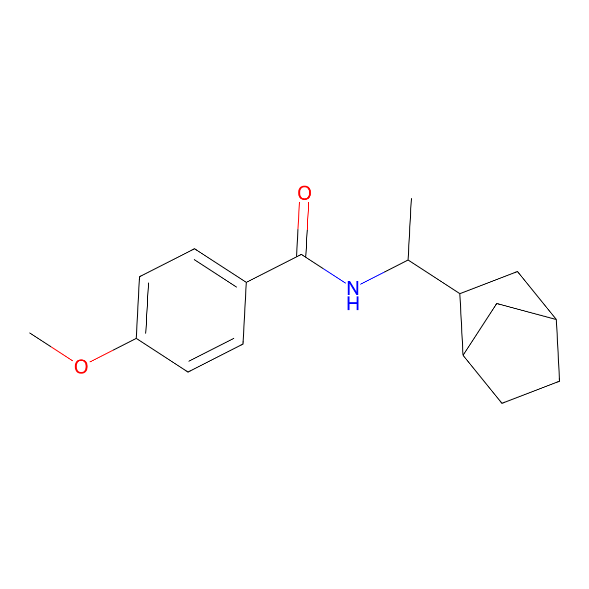 N-[1-(3-bicyclo[2.2.1]heptanyl)ethyl]-4-methoxybenzamide molecular structure, CAS 357388-10-4