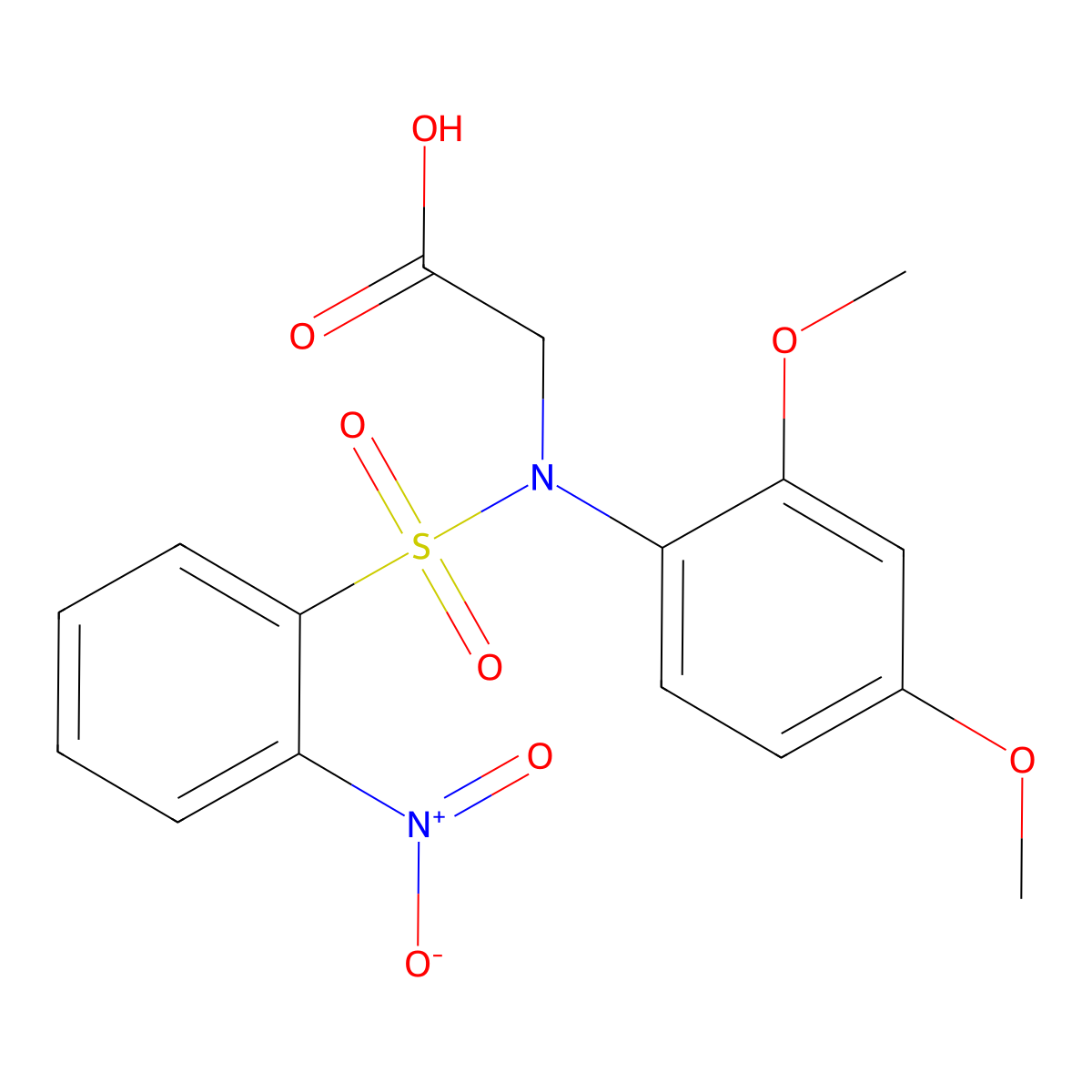 N-(2,4-Dimethoxyphenyl)-N-[(2-nitrophenyl)sulfonyl]glycine molecular structure, CAS 357389-73-2