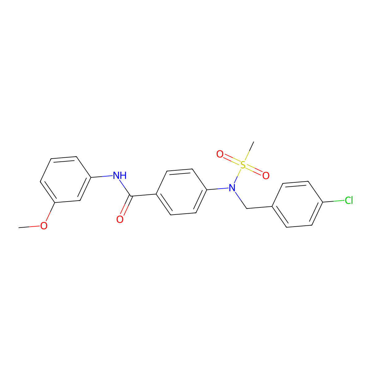 4-[(4-chlorobenzyl)(methylsulfonyl)amino]-N-(3-methoxyphenyl)benzamide molecular structure, CAS 357390-76-2