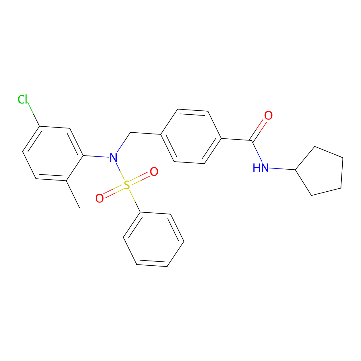4-{[(5-chloro-2-methylphenyl)(phenylsulfonyl)amino]methyl}-N-cyclopentylbenzamide molecular structure, CAS 357391-44-7