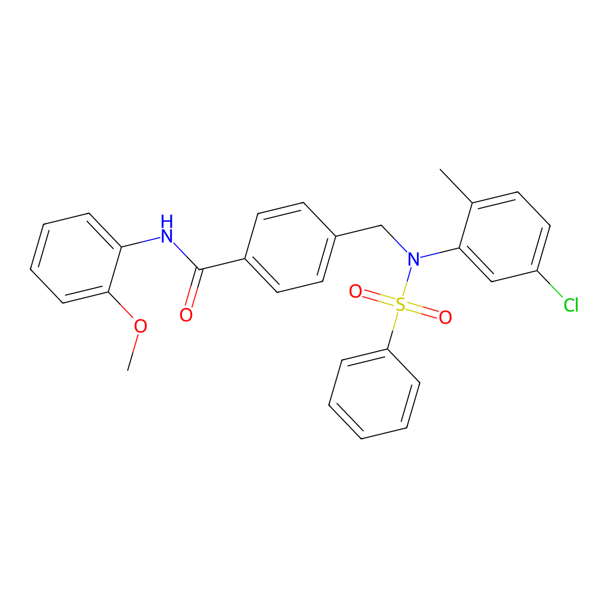 4-{[(5-chloro-2-methylphenyl)(phenylsulfonyl)amino]methyl}-N-(2-methoxyphenyl)benzamide molecular structure, CAS 357391-63-0