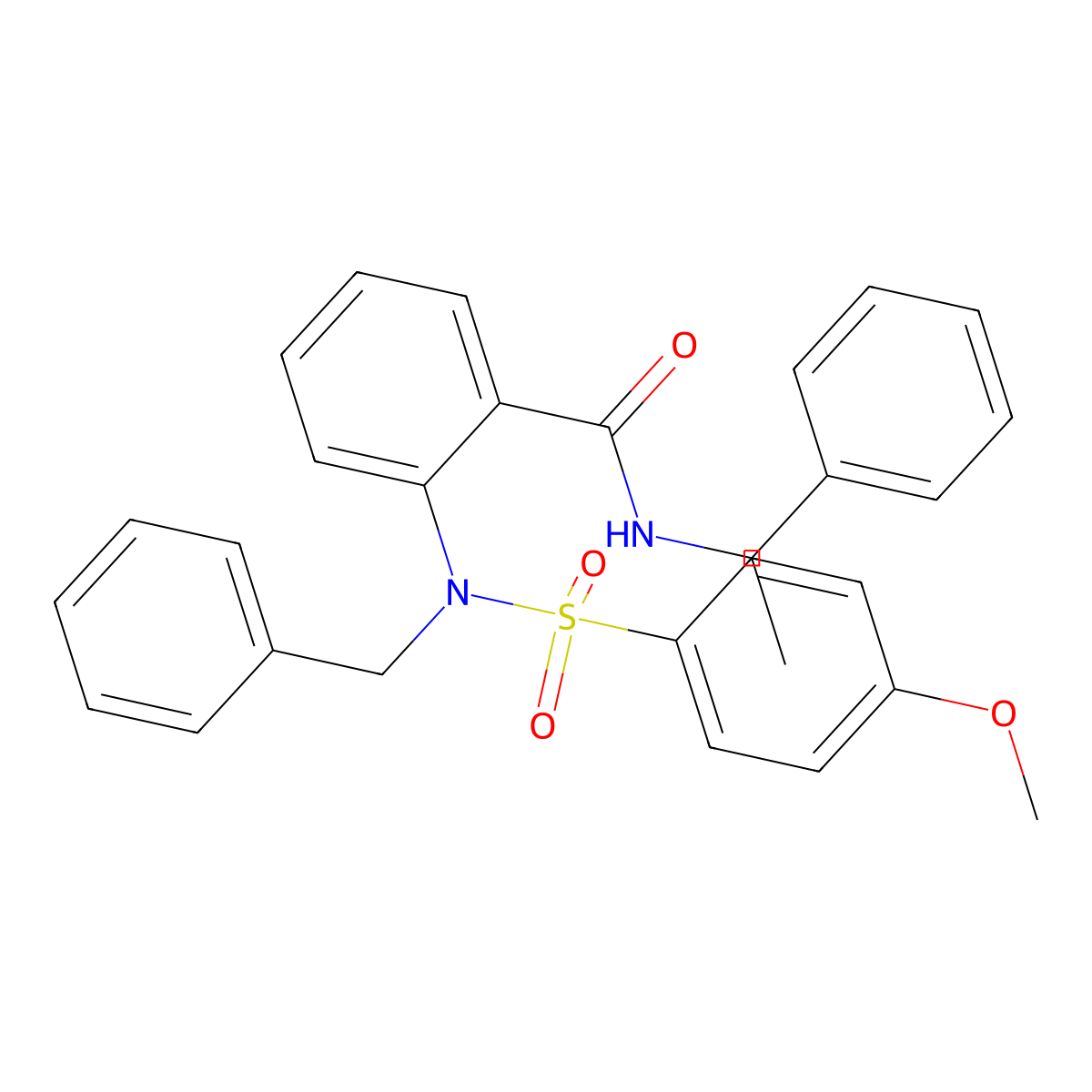 2-[benzyl-(4-methoxyphenyl)sulfonylamino]-N-(1-phenylethyl)benzamide molecular structure, CAS 357392-99-5