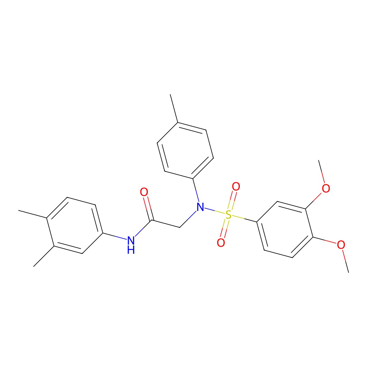 2-(N-(3,4-dimethoxyphenyl)sulfonyl-4-methylanilino)-N-(3,4-dimethylphenyl)acetamide molecular structure, CAS 357395-44-9