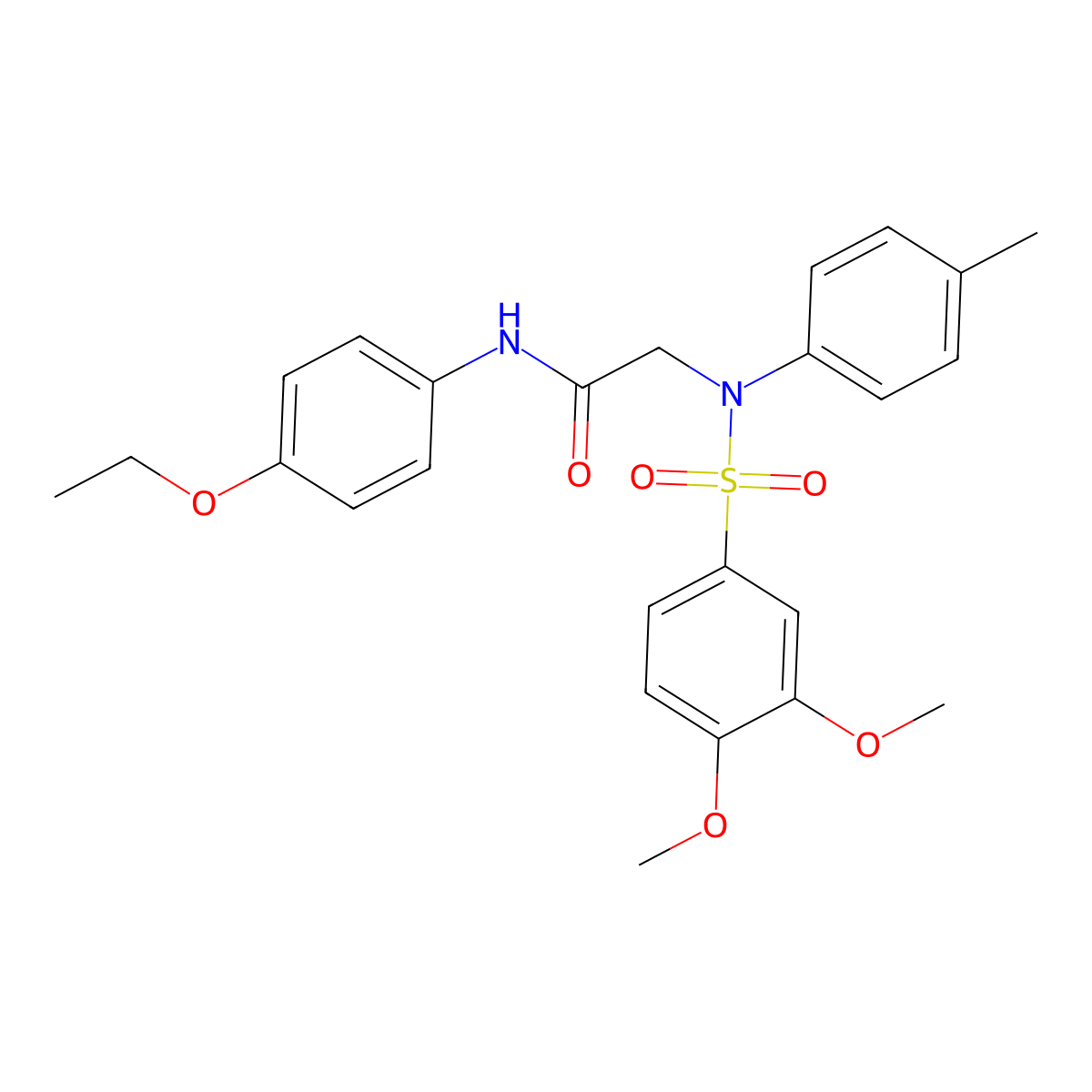 2-(N-(3,4-dimethoxyphenyl)sulfonyl-4-methylanilino)-N-(4-ethoxyphenyl)acetamide molecular structure, CAS 357395-72-3
