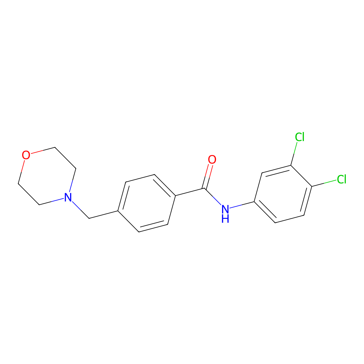 N-(3,4-dichlorophenyl)-4-(morpholin-4-ylmethyl)benzamide molecular structure, CAS 357395-92-7