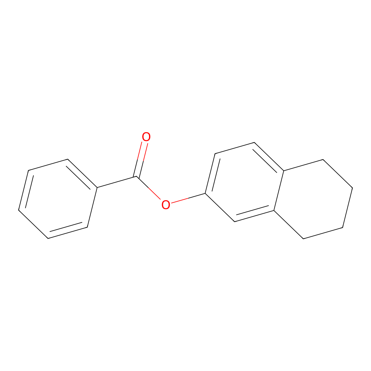 2-Naphthalenol, 5,6,7,8-tetrahydro-, 2-benzoate molecular structure, CAS 3574-36-5