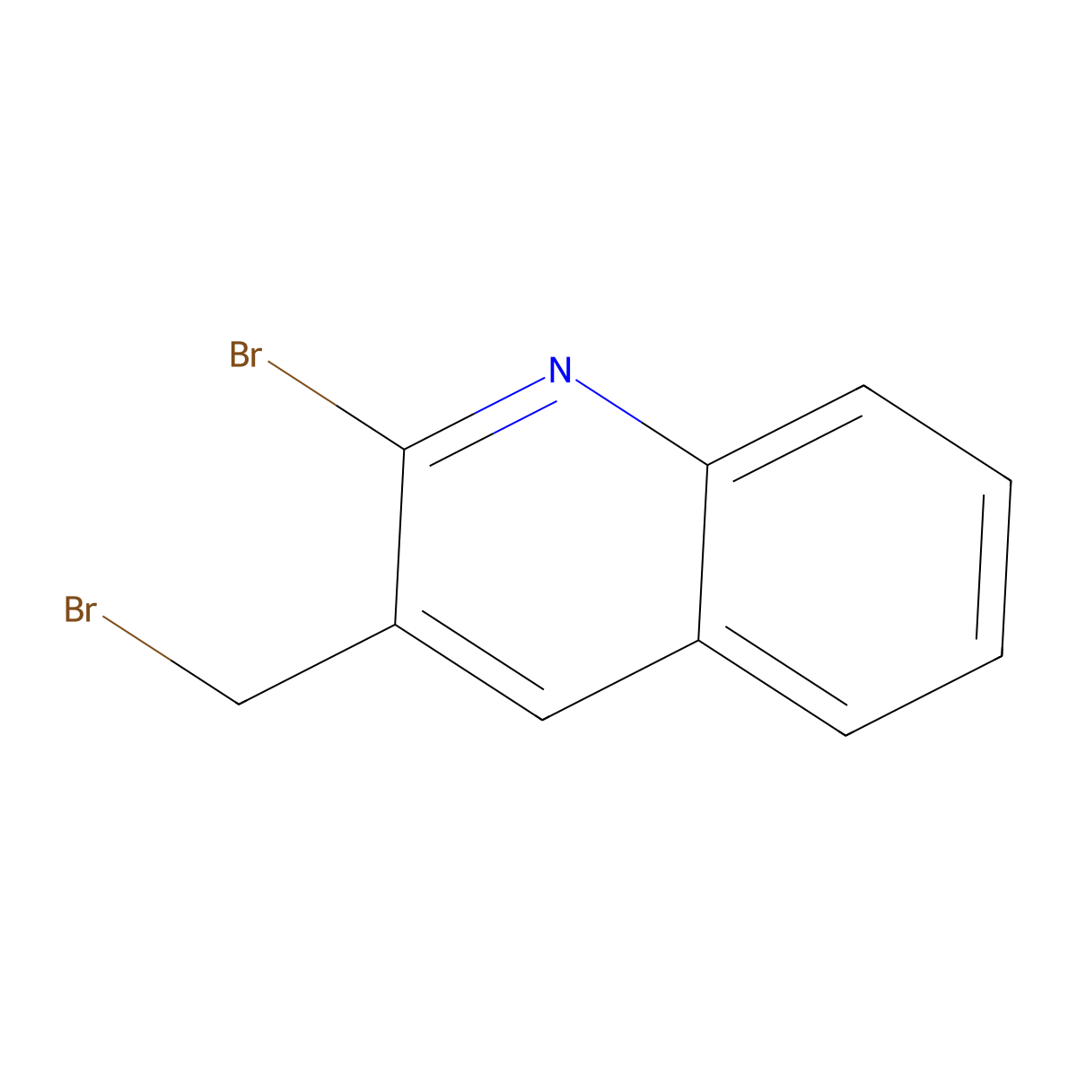 2-Bromo-3-(bromomethyl)quinoline molecular structure, CAS 35740-83-1