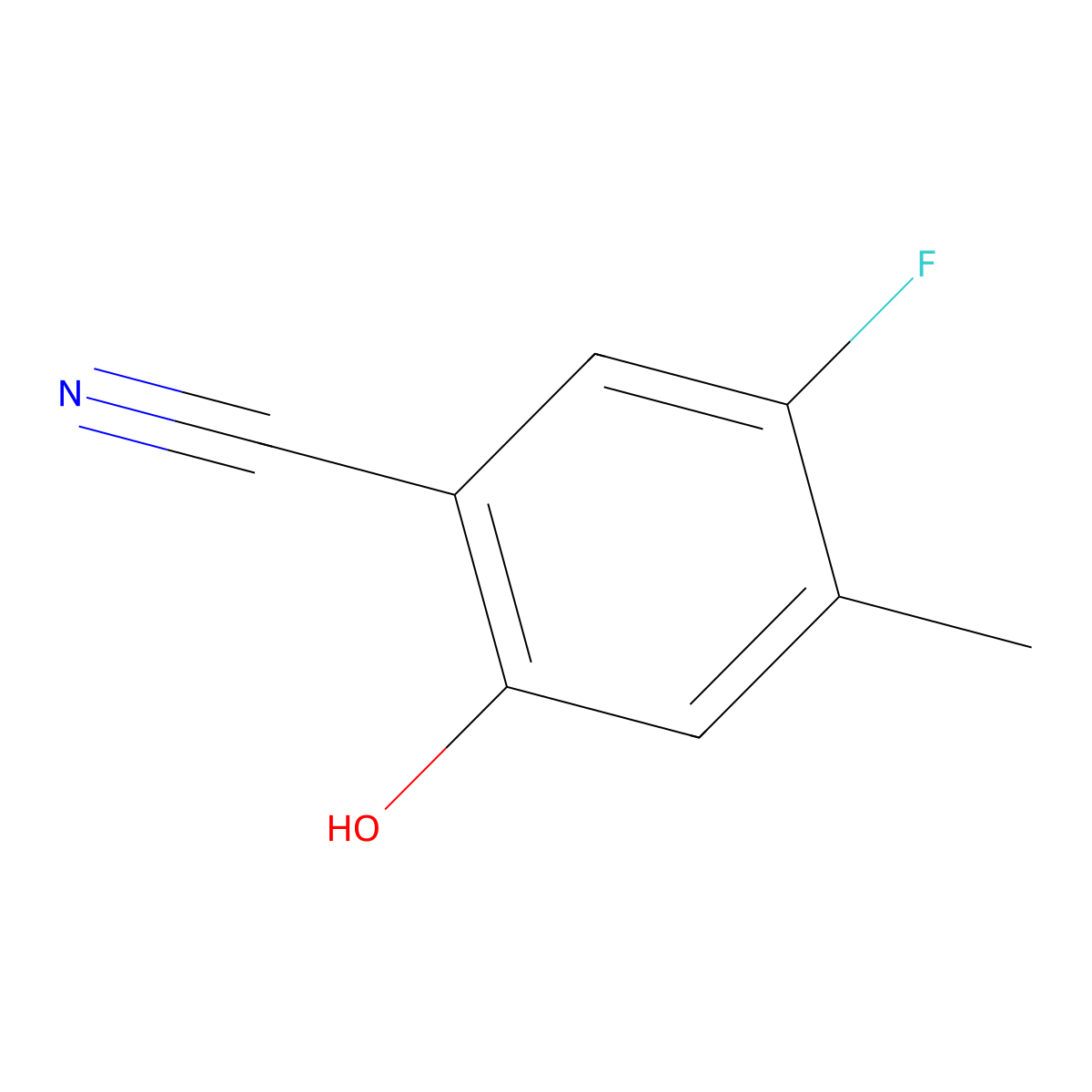 5-Fluoro-2-hydroxy-4-methylbenzonitrile molecular structure, CAS 357404-55-8