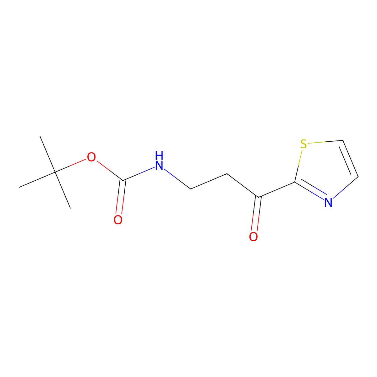 Tert-butyl N-[3-oxo-3-(1,3-thiazol-2-YL)propyl]carbamate molecular structure, CAS 357404-81-0
