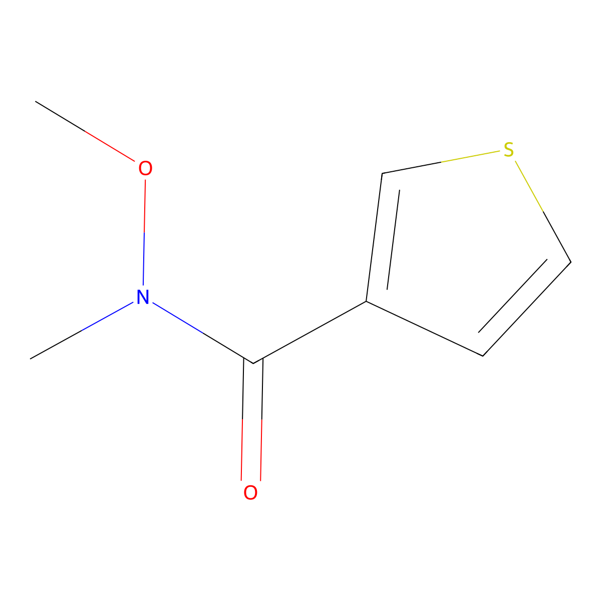 N-methoxy-N-methylthiophene-3-carboxamide molecular structure, CAS 357405-56-2