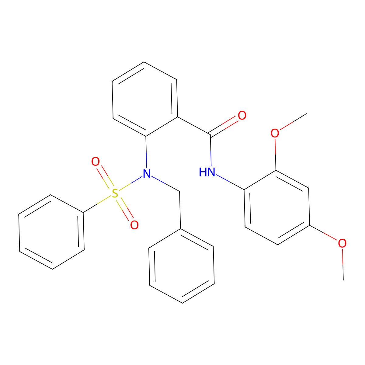 2-[benzyl(phenylsulfonyl)amino]-N-(2,4-dimethoxyphenyl)benzamide molecular structure, CAS 357409-26-8